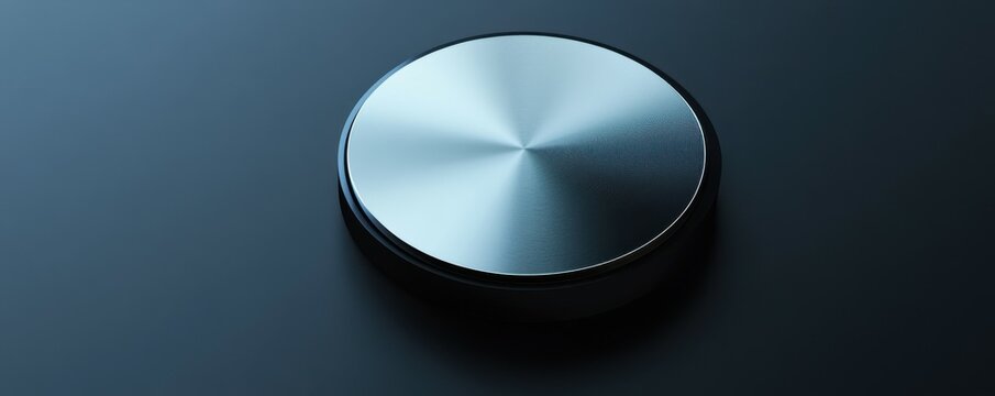 Sleek metallic control knob on dark surface with modern design