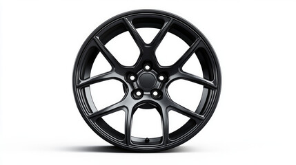 Car Wheel discs. Car wheel Rim black color matt isolated on white background. File contains clipping path.