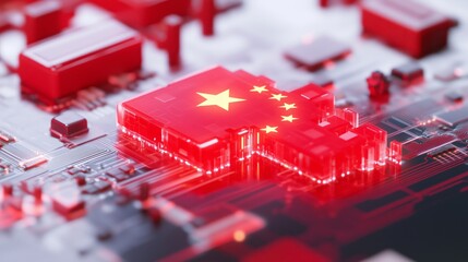 China AI Microchip Technology &ndash; Futuristic Semiconductor Industry, Artificial Intelligence Advancements, and Digital Innovation in Computing