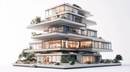 Obraz premium 3d illustration: Multi-storey building, the architecture