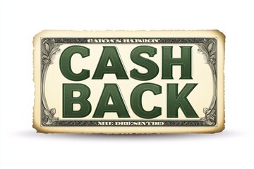 Emblem representing cash back concept isolated on a plain background