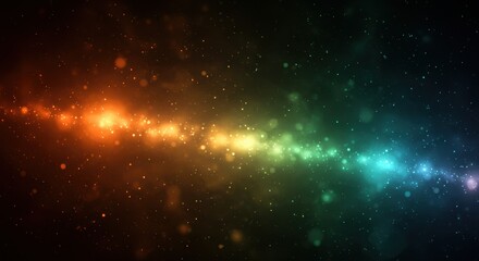 Fototapeta premium A cosmic themed background featuring soft light flares in vibrant colors like orange, green and blue