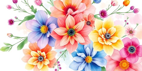 Dreamy Pastel Floral Tapestry on Watercolor Canvas