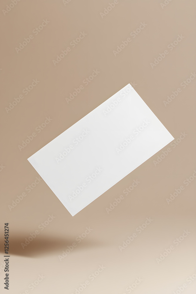 Aufkleber clean white rectangular surface floating. product mockup or presentation template. minimalist layout