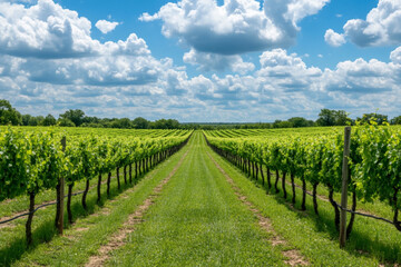       Arafly grown grapes are growing on a vine in a field