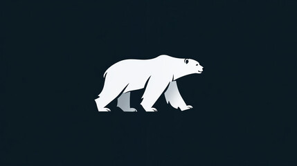 Fototapeta premium Vector logo polar bear. Brand logo in the form of a walking bear