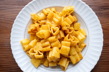 heart shaped pasta on a white background