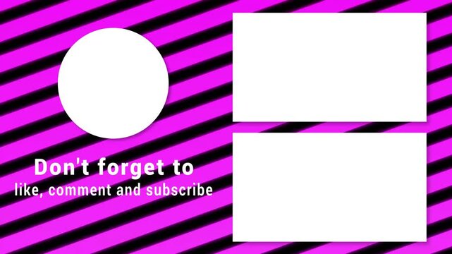 Video End screen animation with placeholder for social media