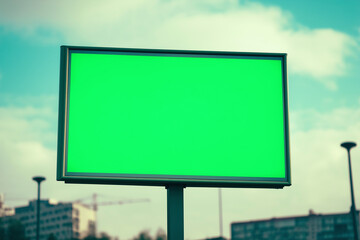 LCD monitor isolated with green screen chroma key