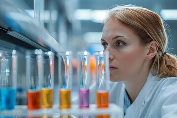 Female and Male Engineers Collaborate on AI Software Development in High-Tech Research Office