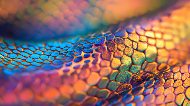 close rainbow symmetrical snakeskin