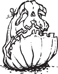 Sad Cartoon Jack-O-Lantern