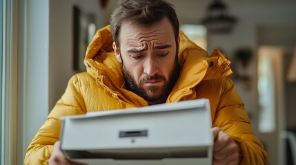 Annoyed customer dealing with unfulfilled subscription services. Featuring an empty mailbox