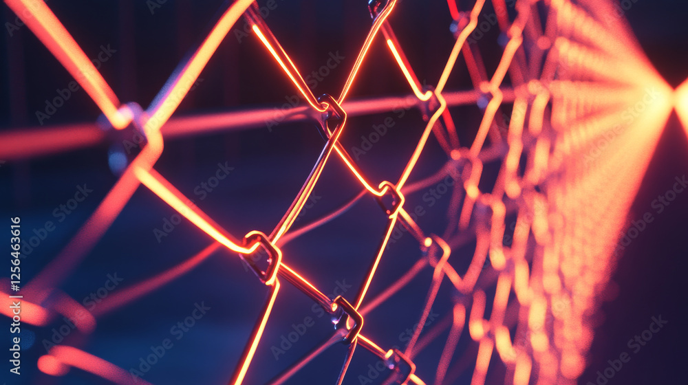 Aufkleber hologram fencing. swords for fencing from polygons, triangles of points and lines. fencing is a low-