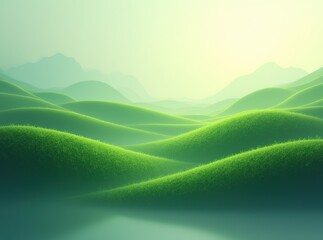 Obraz premium Green Landscape Abstract Wallpaper - Stunning Visuals