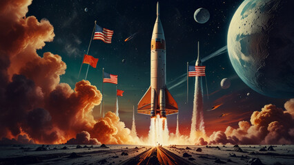 Cold War Space Race Iconic USSR vs USA Rockets and Shuttles in Historic Competition