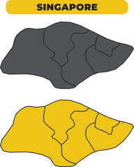 Vector Ukraine outline illustration map set