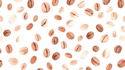 Obraz premium Vector seamless background of coffee beans. The pattern of coffee beans on a white background.
