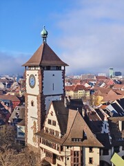 The Schwabentor is one of the two remaining medieval city gates in Freiburg im Breisgau, Germany