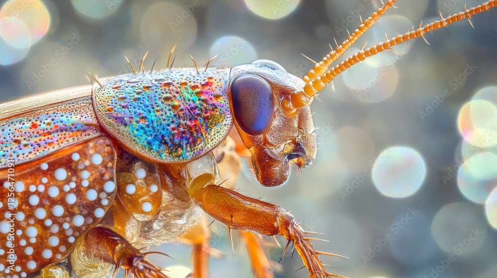 Poster cockroach particles. cockroach consists of small circles and dots.