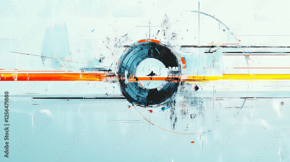 Poster the biathlon is made up of particles. the biathlon consists of circles and points. vector illustrati