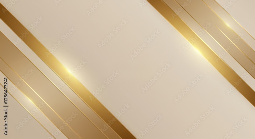 Aufkleber an elegant geometric design featuring intersecting golden lines on a soft beige background