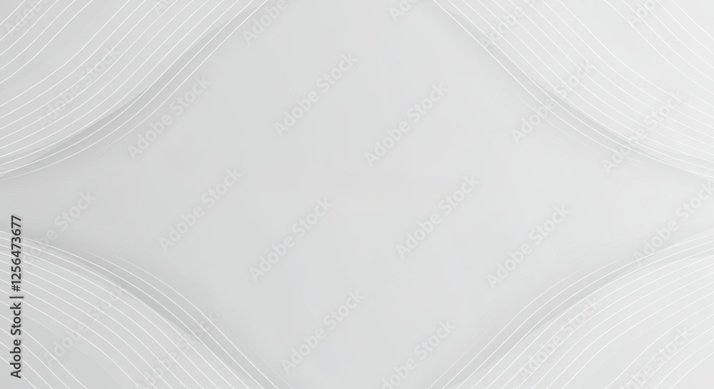 Poster a modern abstract design with clean white linear patterns on a grayish white background