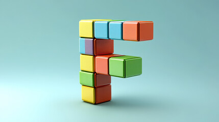 F letter of cubes