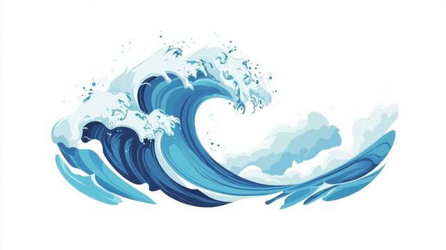 Creative wave logo mockup with customizable text area for branding on a clean background