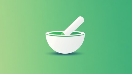 Simple and clean logo mockup featuring a mortar and pestle with a customizable text area