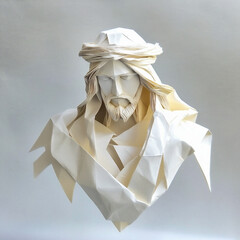 Origami Paper Jesus Bust – AI-Generated