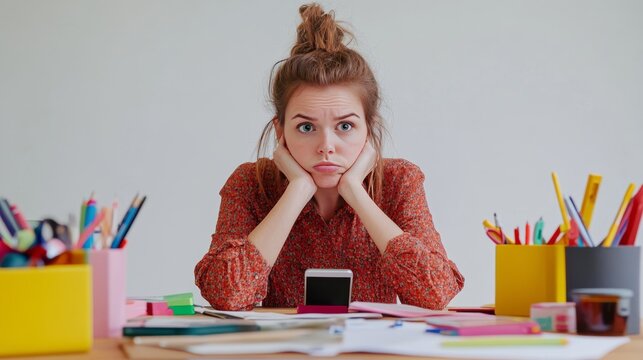 Annoyed parent with ineffective parenting apps. Featuring a smartphone showing unhelpful tips