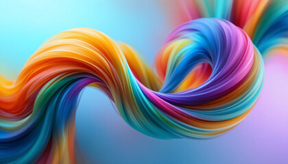 Dynamic Rainbow Abstract Swirls: Vibrant Color Spectrum Wave, Fluid Movement & Creative Design Background