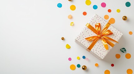 Fototapeta premium themed luxury gift box, Colorful gift box with festive decoration.