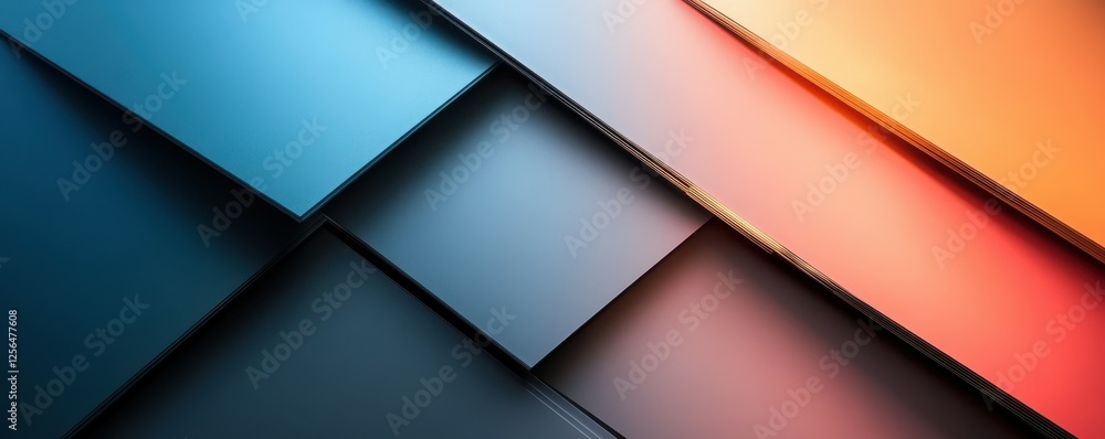 Poster abstract geometric background with overlapping multicolored panels