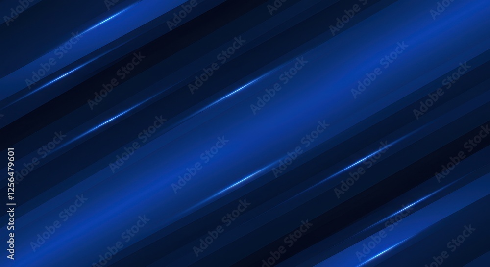 Poster a sleek abstract design featuring diagonal metallic blue stripes with a subtle gradient and reflecti