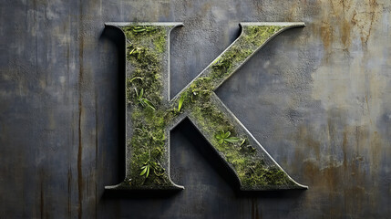 Vector letter K logo. Grey and green versions of the logo K.