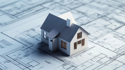 Home 3D model vector. The vector contours of the building.