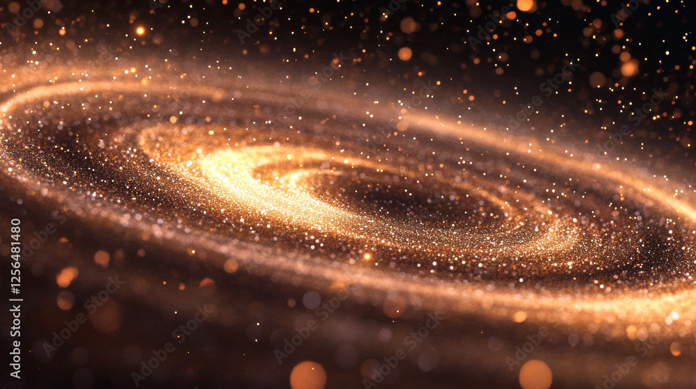 Aufkleber treadmill of particles on a dark background. treadmill of circles and points