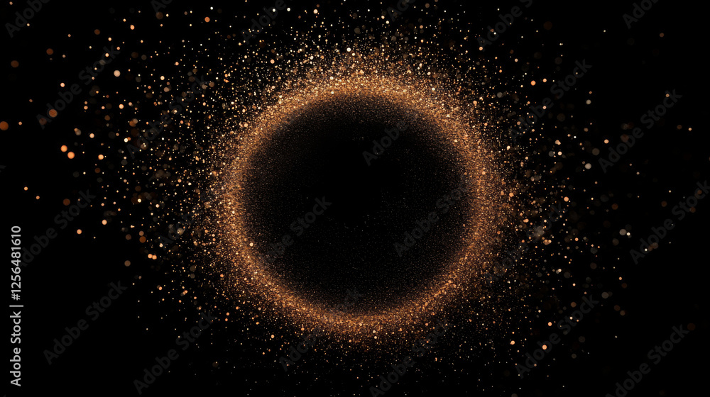 Aufkleber treadmill of particles on a dark background. treadmill of circles and points