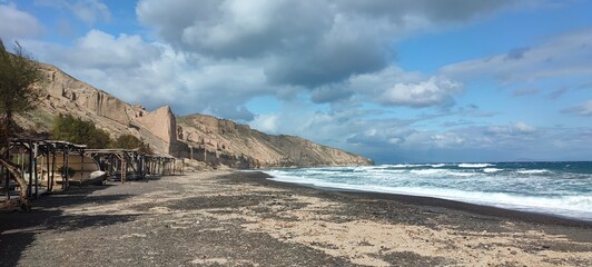 Monolithos beach based on Santorini Greece