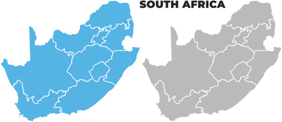 South Africa simple maps flat illustration © Abdul