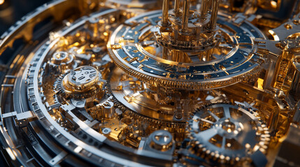 Watch of gears. 3D.