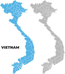 Vietnam simple maps flat illustration