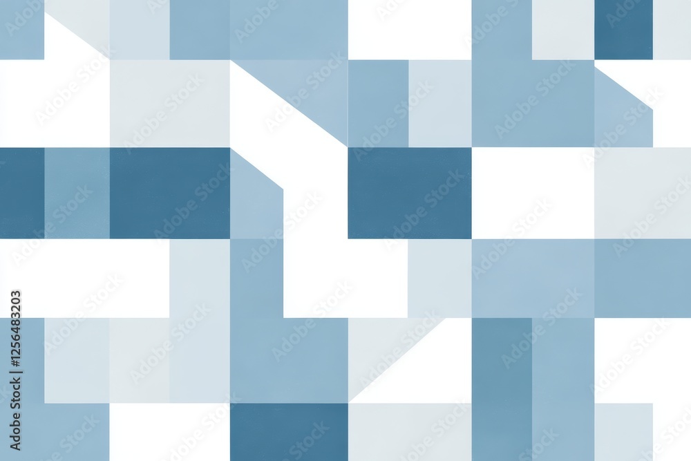 Poster blue and white patterned background with a white square in the middle