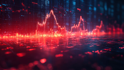 A colorful and dynamic background with a series of red and blue lines and dots. The background is a mix of red and blue, creating a vibrant and eye-catching atmosphere