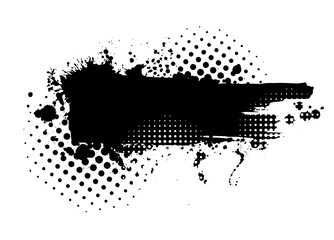 Splatter Paint Texture . Black Spray Blot of Ink. Place illustration Over any Object to Create Grungy Effect . hand drawn. Not AI, Vector.