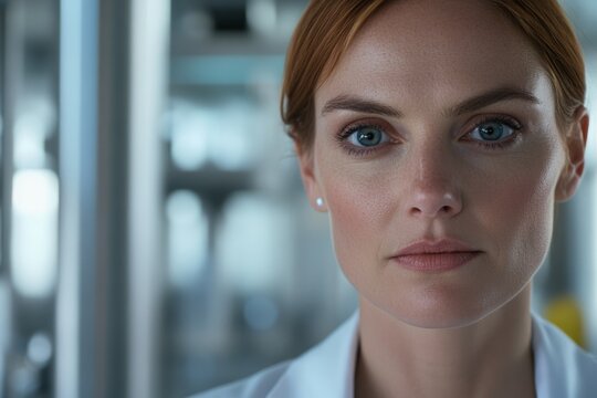 Confident female scientist in laboratory setting