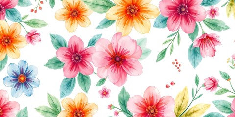 Serene Watercolor Floral Background with Delicate Patterns