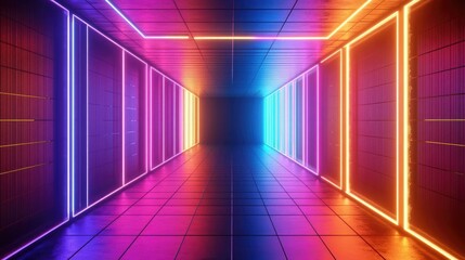 Fototapeta premium Abstract Futuristic Technology Background with Dynamic Light Effects
